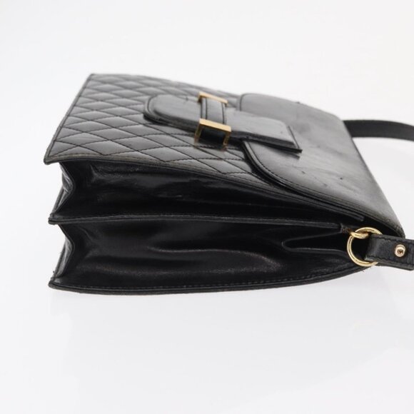 Authentic SAINT LAURENT Shoulder Bag Leather Black Gold - Picture 11 of 16